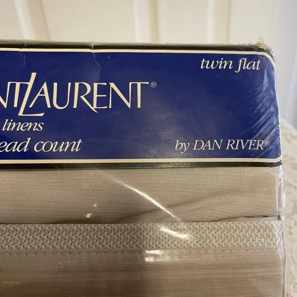 Yves Saint Laurent One Twin Flat Sheet YSL Vintage New Old Stock 1987